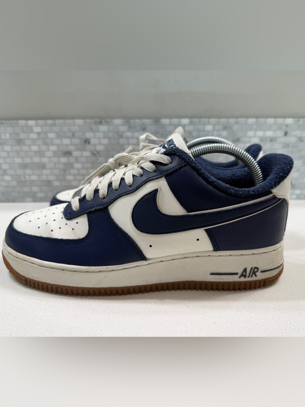Nike Men's Air Force 1 Low Navy Blue and White